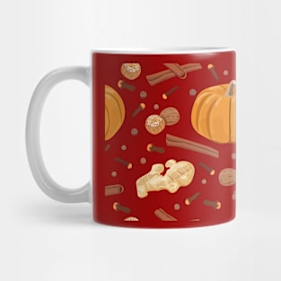 Fall pumpkin cinnamon Pattern Design Mug